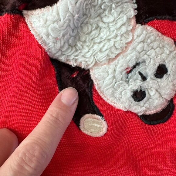 MC Bordeaux vintage 80's panda bear red sweater women's Medium - Picture 5 of 11